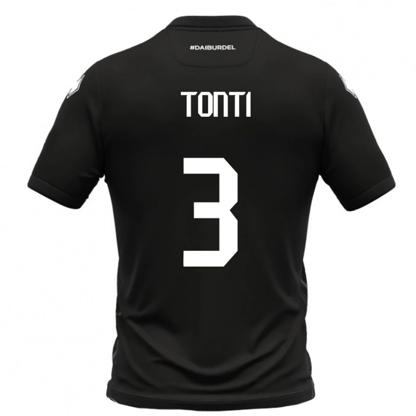 Danxen Uomo Maglia Federico Tonti #3 Nero Bianco Kit Gara Away 2025/26 Maglietta