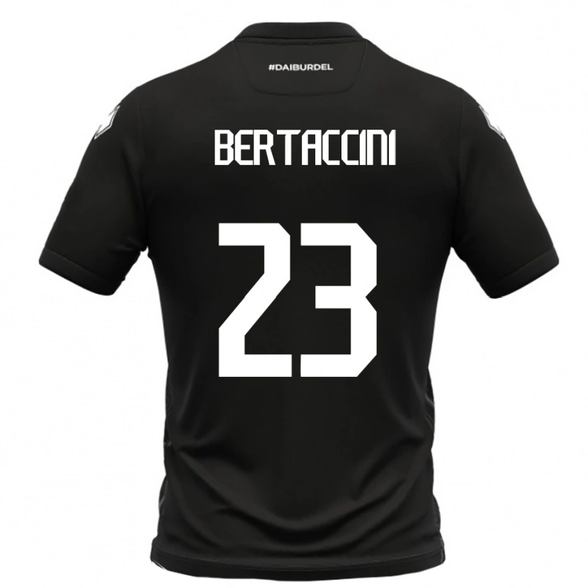Danxen Uomo Maglia Filippo Bertaccini #23 Nero Bianco Kit Gara Away 2025/26 Maglietta