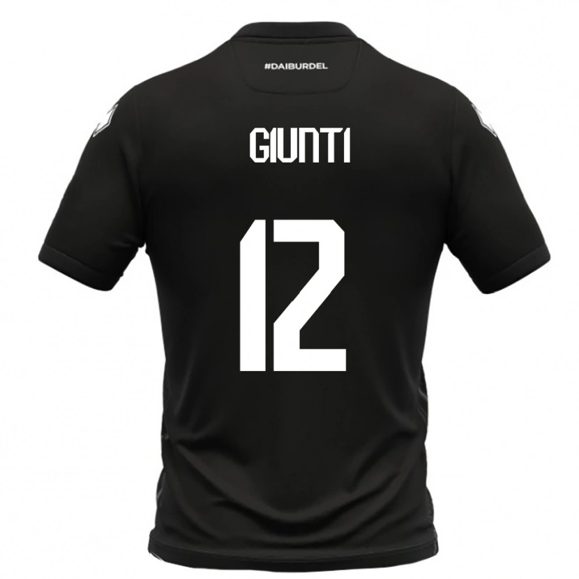 Danxen Uomo Maglia Alessandro Giunti #12 Nero Bianco Kit Gara Away 2025/26 Maglietta