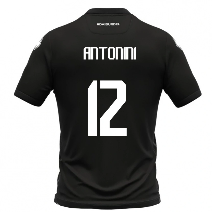 Danxen Uomo Maglia Francesco Antonini #12 Nero Bianco Kit Gara Away 2025/26 Maglietta