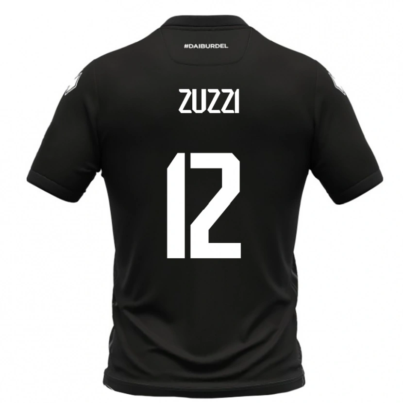 Danxen Uomo Maglia Riccardo Zuzzi #12 Nero Bianco Kit Gara Away 2025/26 Maglietta