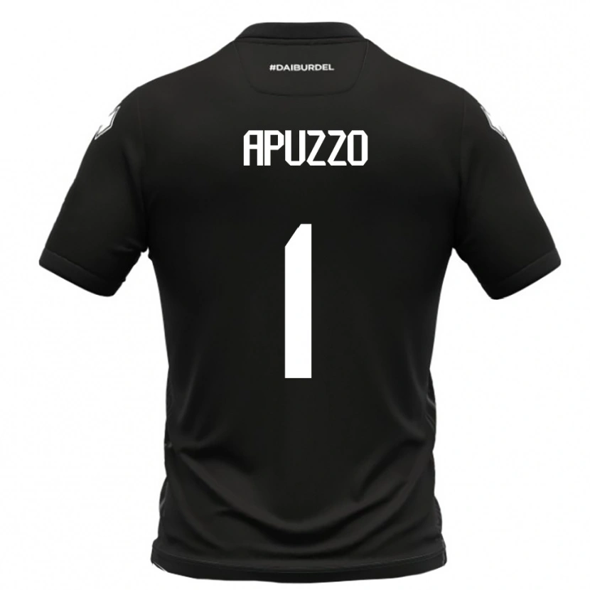 Danxen Uomo Maglia Davide Apuzzo #1 Nero Bianco Kit Gara Away 2025/26 Maglietta