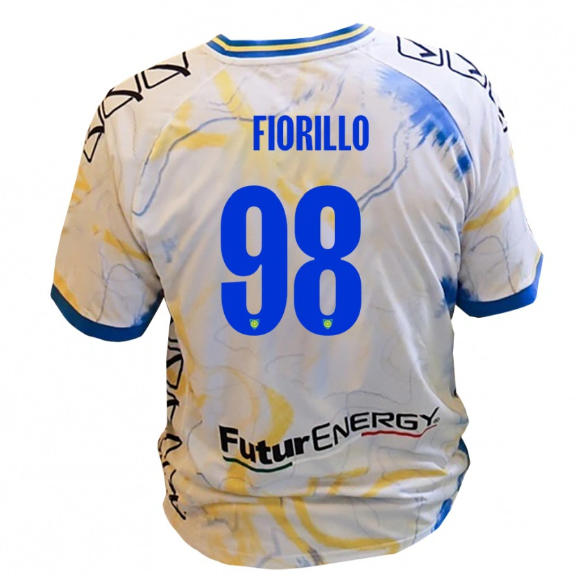 Danxen Uomo Maglia Vincenzo Fiorillo #98 Bianco Giallo Blu Kit Gara Away 2025/26 Maglietta