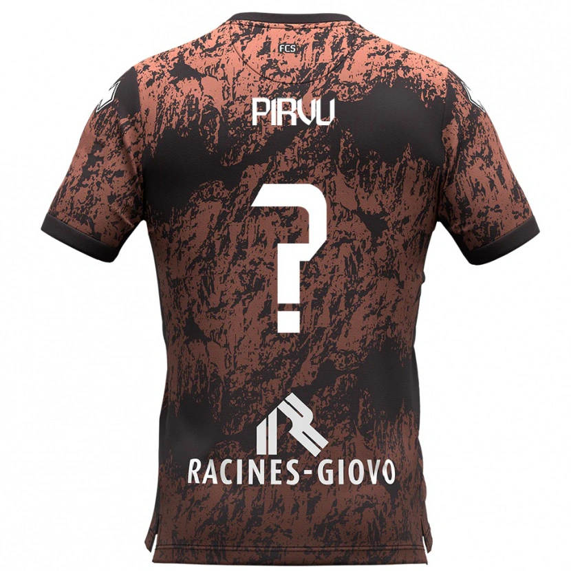 Danxen Uomo Maglia David Pîrvu #0 Marrone Nero Kit Gara Away 2025/26 Maglietta