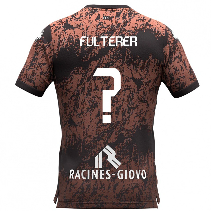 Danxen Uomo Maglia Samuel Fulterer #0 Marrone Nero Kit Gara Away 2025/26 Maglietta