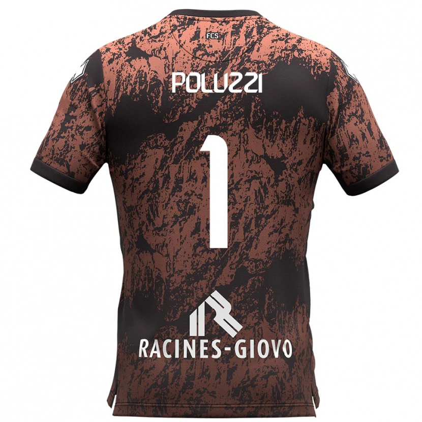 Danxen Uomo Maglia Giacomo Poluzzi #1 Marrone Nero Kit Gara Away 2025/26 Maglietta
