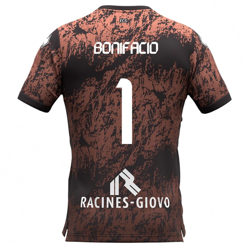 Danxen Uomo Maglia Lorenzo Bonifacio #1 Marrone Nero Kit Gara Away 2025/26 Maglietta
