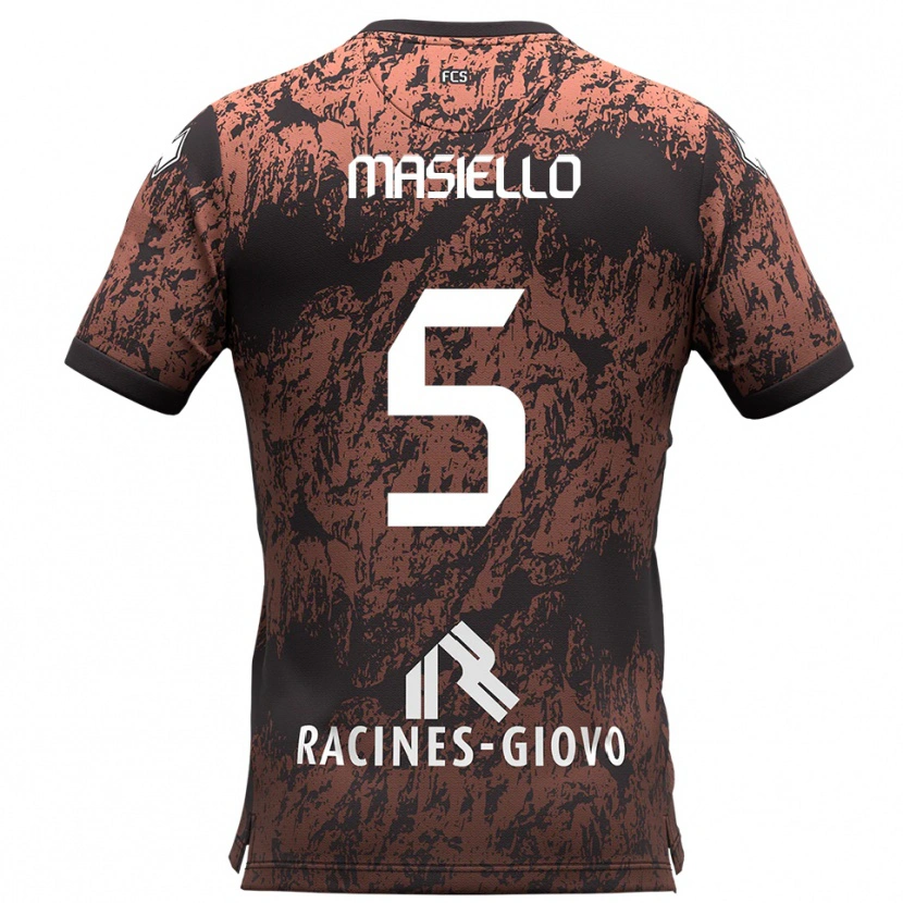 Danxen Uomo Maglia Andrea Masiello #5 Marrone Nero Kit Gara Away 2025/26 Maglietta
