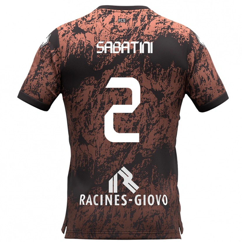 Danxen Uomo Maglia Carlo Sabatini #2 Marrone Nero Kit Gara Away 2025/26 Maglietta