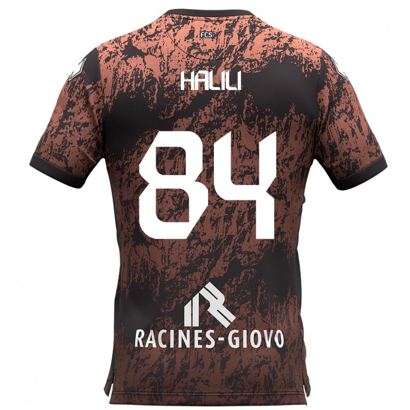 Danxen Uomo Maglia Renato Halili #84 Marrone Nero Kit Gara Away 2025/26 Maglietta