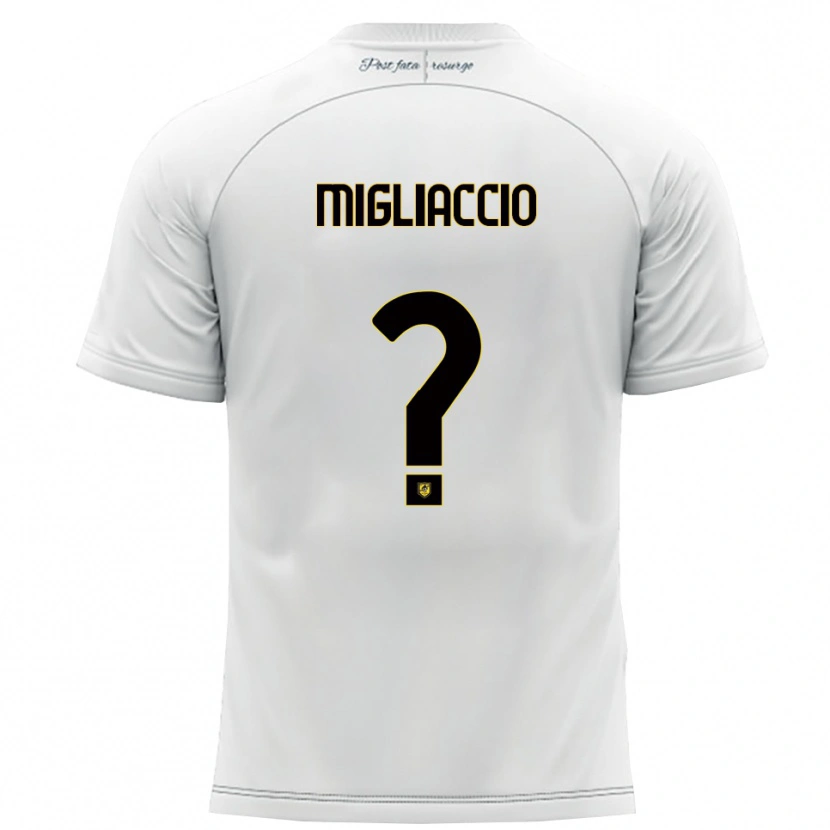 Danxen Uomo Maglia Massimo Migliaccio #0 Bianco Giallo Kit Gara Away 2025/26 Maglietta