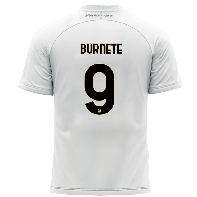 Danxen Uomo Maglia Rareș Burnete #9 Bianco Giallo Kit Gara Away 2025/26 Maglietta
