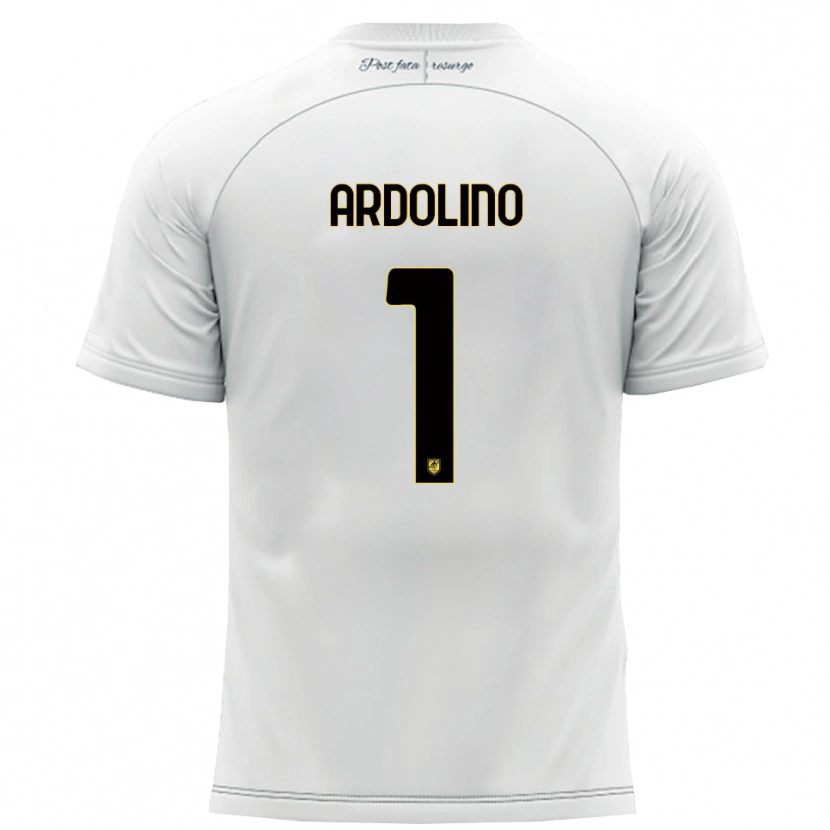 Danxen Uomo Maglia Antonio Ardolino #1 Bianco Giallo Kit Gara Away 2025/26 Maglietta