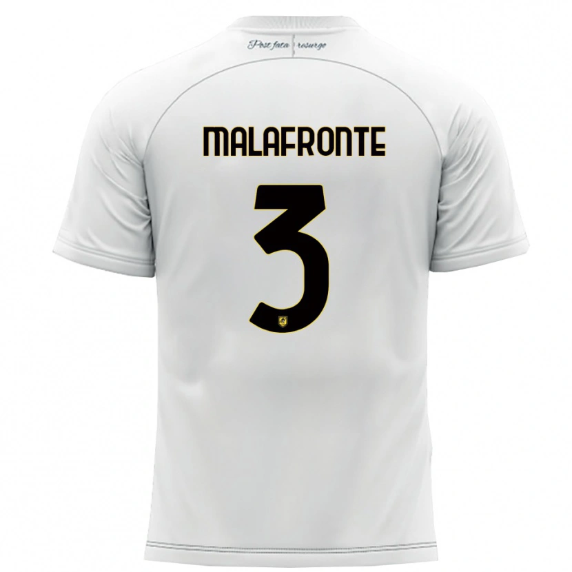Danxen Uomo Maglia Salvatore Malafronte #3 Bianco Giallo Kit Gara Away 2025/26 Maglietta