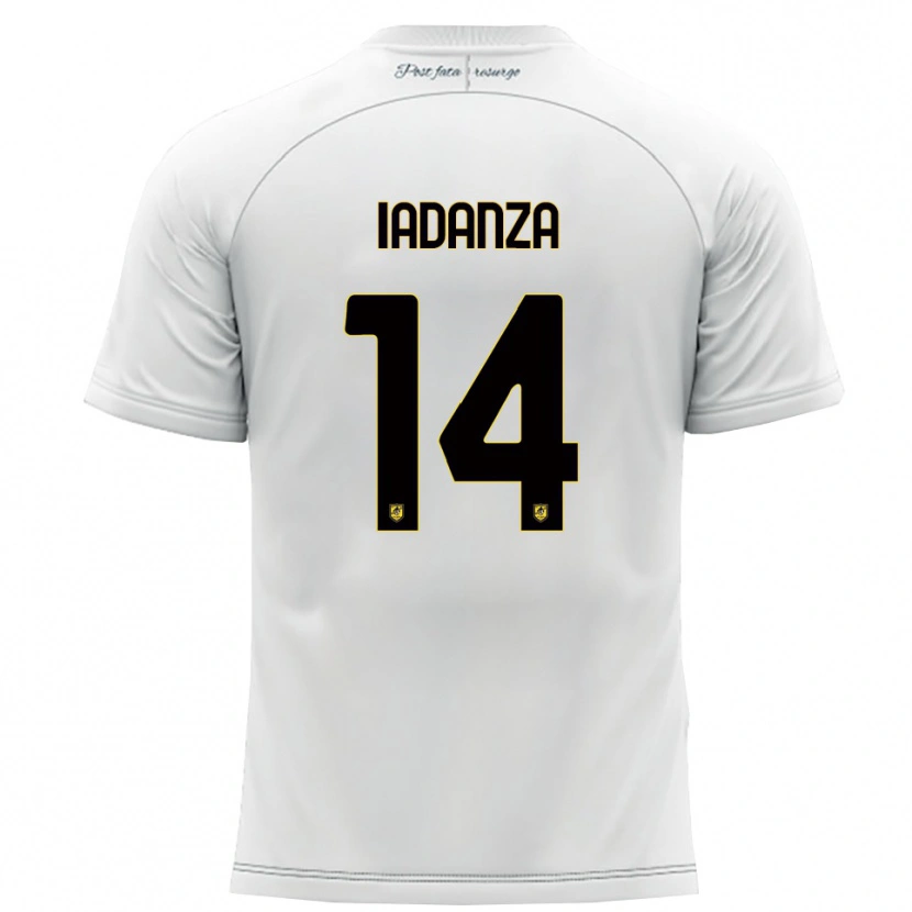 Danxen Uomo Maglia Mattia Iadanza #14 Bianco Giallo Kit Gara Away 2025/26 Maglietta