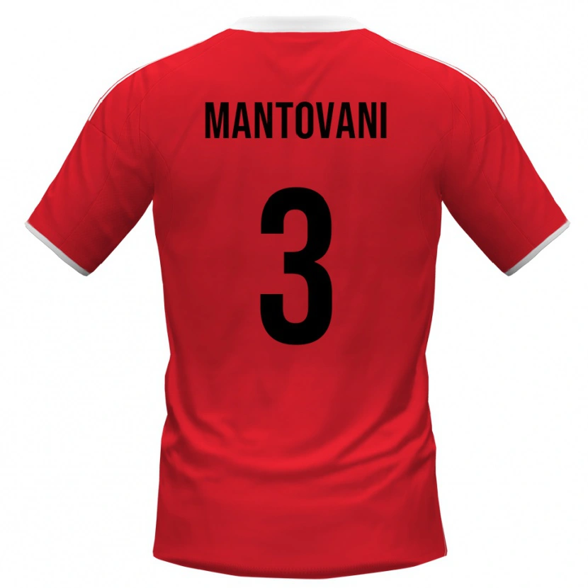 Danxen Uomo Maglia Valerio Mantovani #3 Rosso Bianco Kit Gara Away 2025/26 Maglietta
