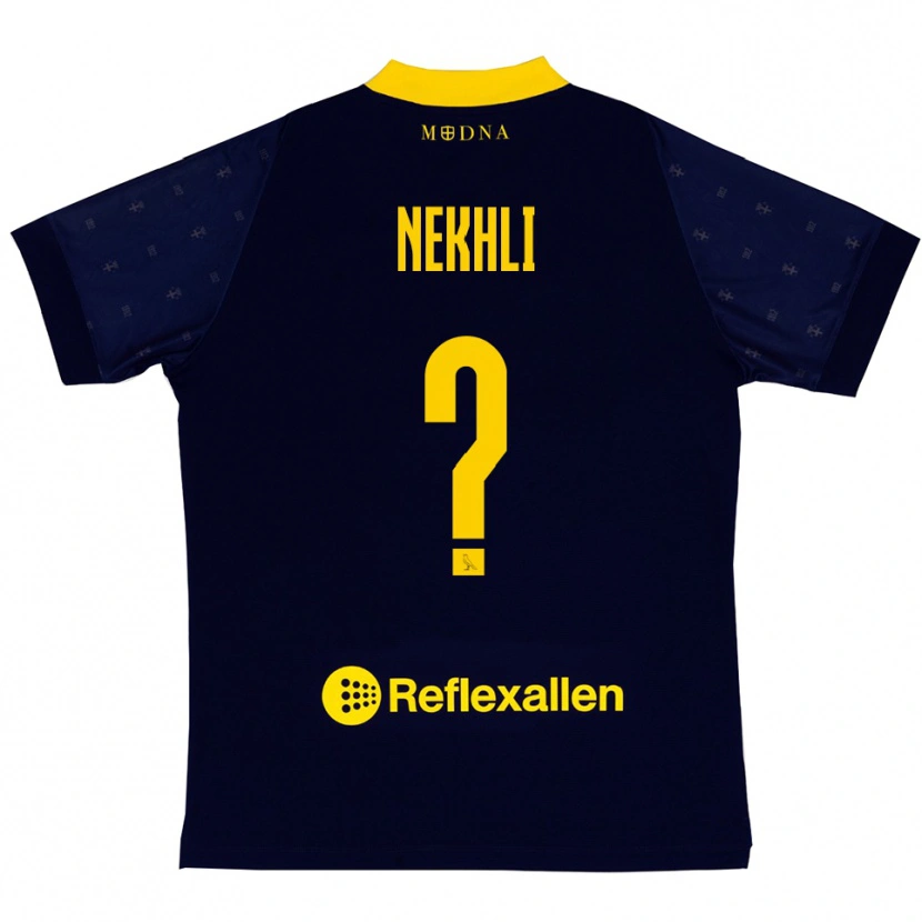 Danxen Uomo Maglia Adam Nekhli #0 Navy Giallo Kit Gara Away 2025/26 Maglietta