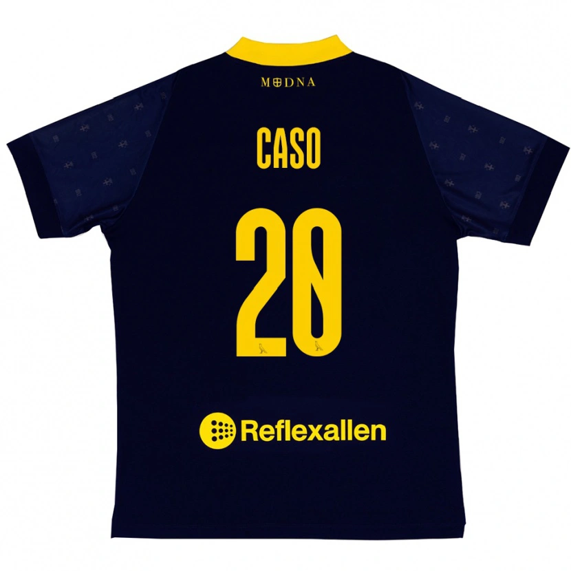 Danxen Uomo Maglia Giuseppe Caso #20 Navy Giallo Kit Gara Away 2025/26 Maglietta