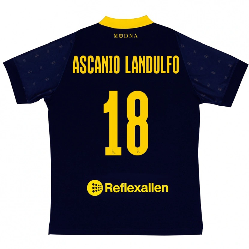 Danxen Uomo Maglia Gabriele Ascanio Landulfo #18 Navy Giallo Kit Gara Away 2025/26 Maglietta