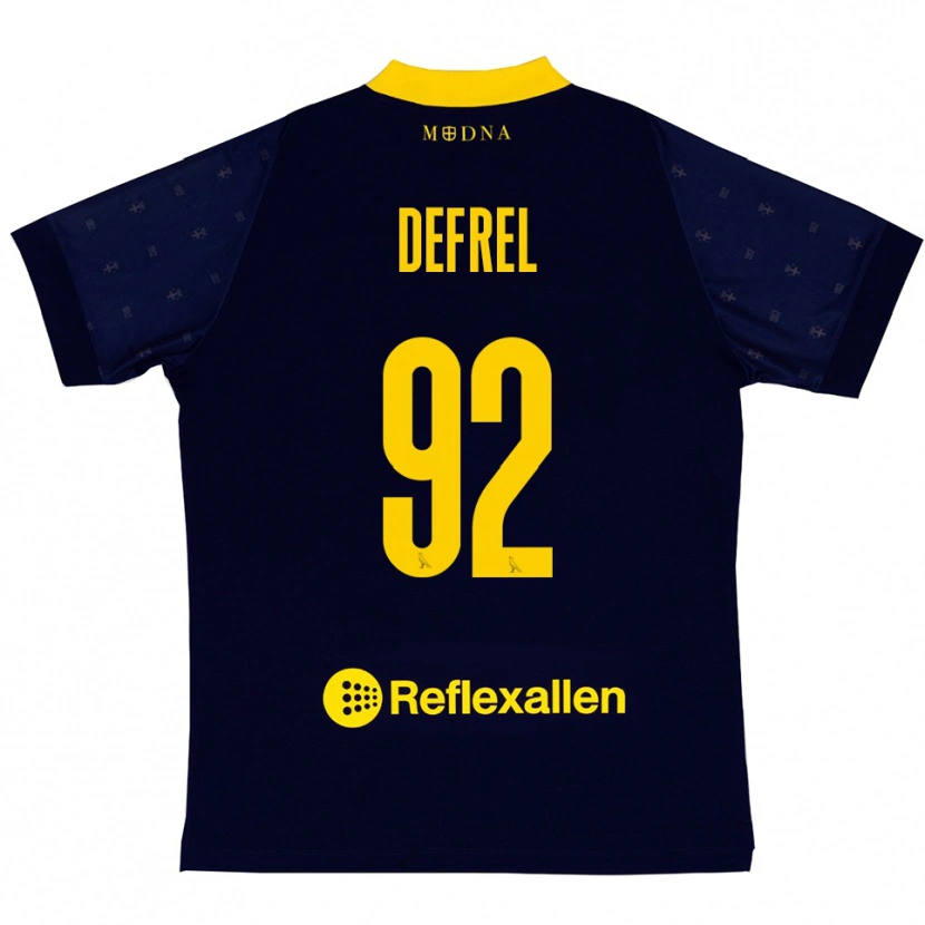 Danxen Uomo Maglia Grégoire Defrel #92 Navy Giallo Kit Gara Away 2025/26 Maglietta