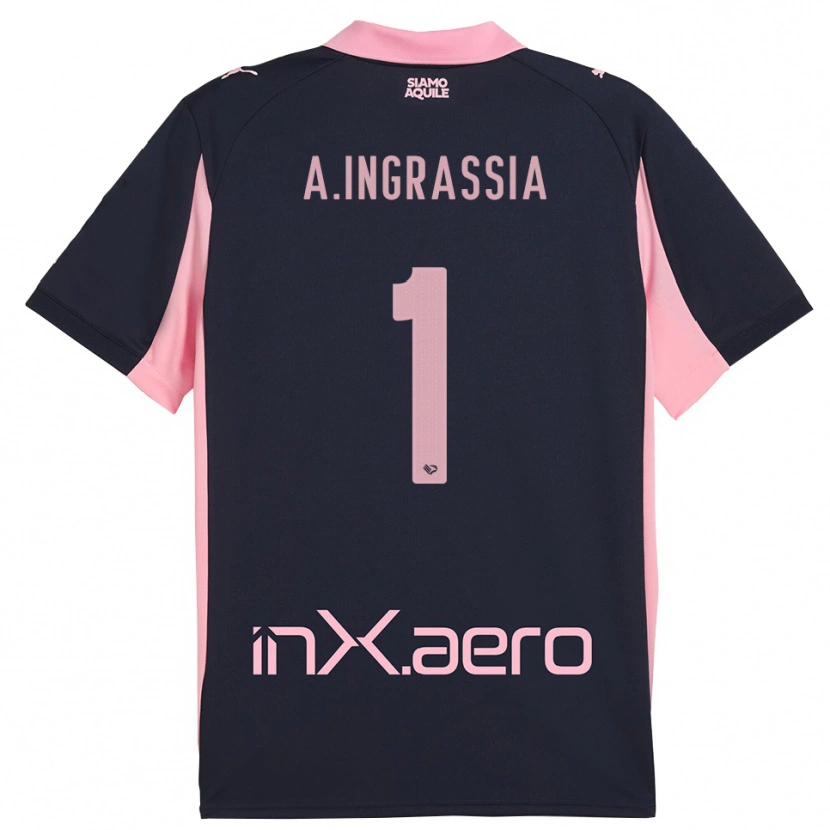 Danxen Uomo Maglia Antonio Ingrassia #1 Navy Rosa Kit Gara Away 2025/26 Maglietta