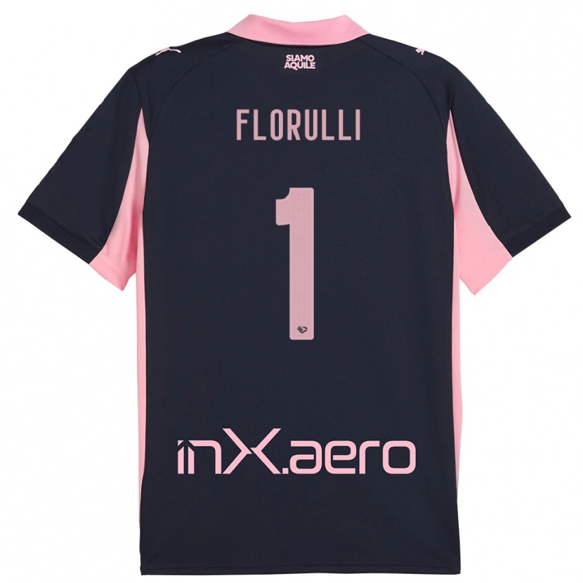 Danxen Uomo Maglia Gerlando Florulli #1 Navy Rosa Kit Gara Away 2025/26 Maglietta
