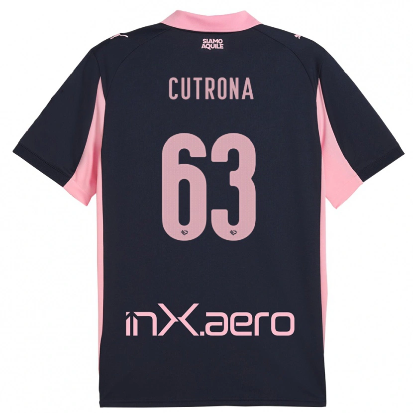 Danxen Uomo Maglia Francesco Cutrona #63 Navy Rosa Kit Gara Away 2025/26 Maglietta