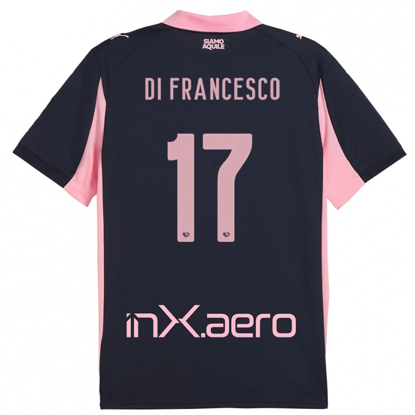 Danxen Uomo Maglia Federico Di Francesco #17 Navy Rosa Kit Gara Away 2025/26 Maglietta