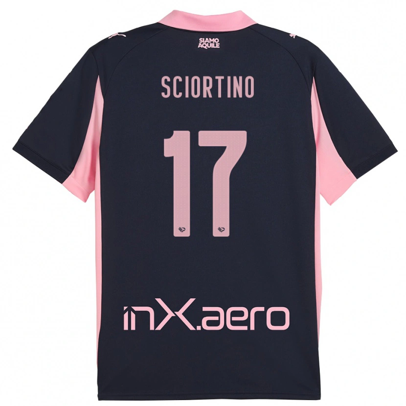 Danxen Uomo Maglia Riccardo Sciortino #17 Navy Rosa Kit Gara Away 2025/26 Maglietta