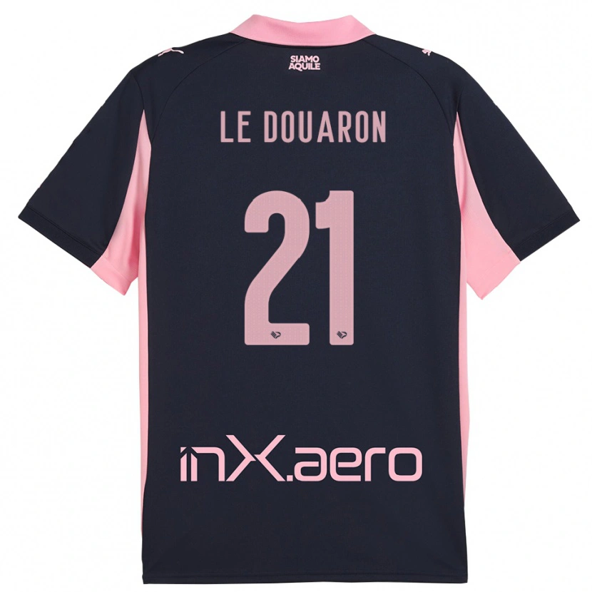 Danxen Uomo Maglia Jérémy Le Douaron #21 Navy Rosa Kit Gara Away 2025/26 Maglietta