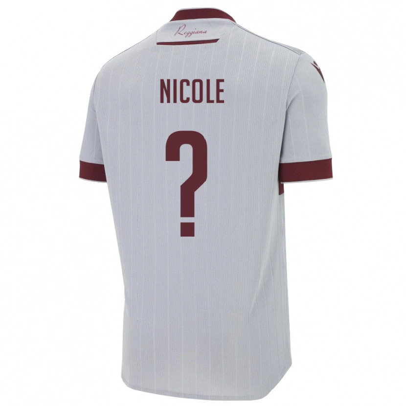 Danxen Uomo Maglia Pizzera Nicole #0 Borgogna Bianco Kit Gara Away 2025/26 Maglietta