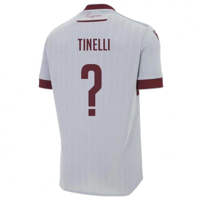 Danxen Uomo Maglia Tinelli Chiara #0 Borgogna Bianco Kit Gara Away 2025/26 Maglietta