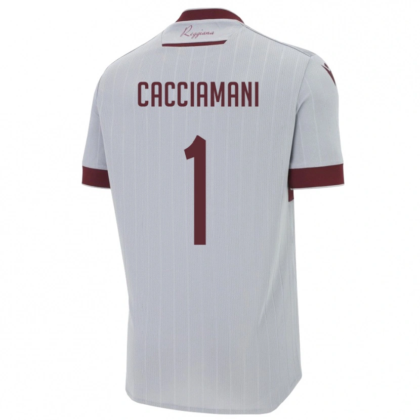 Danxen Uomo Maglia Niccolò Cacciamani #1 Borgogna Bianco Kit Gara Away 2025/26 Maglietta