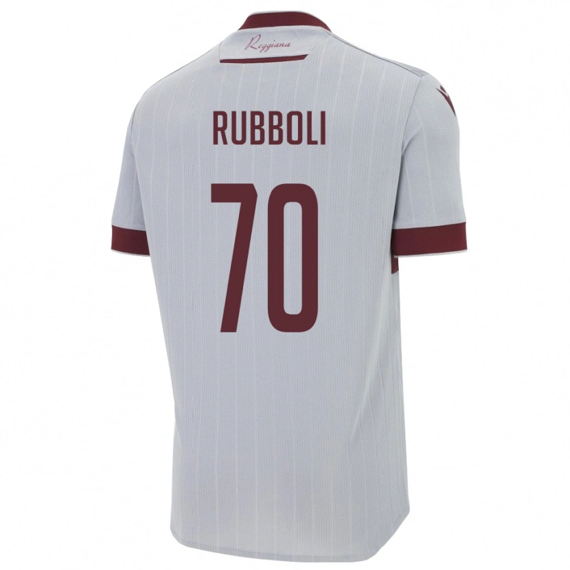 Danxen Uomo Maglia Lorenzo Rubboli #70 Borgogna Bianco Kit Gara Away 2025/26 Maglietta