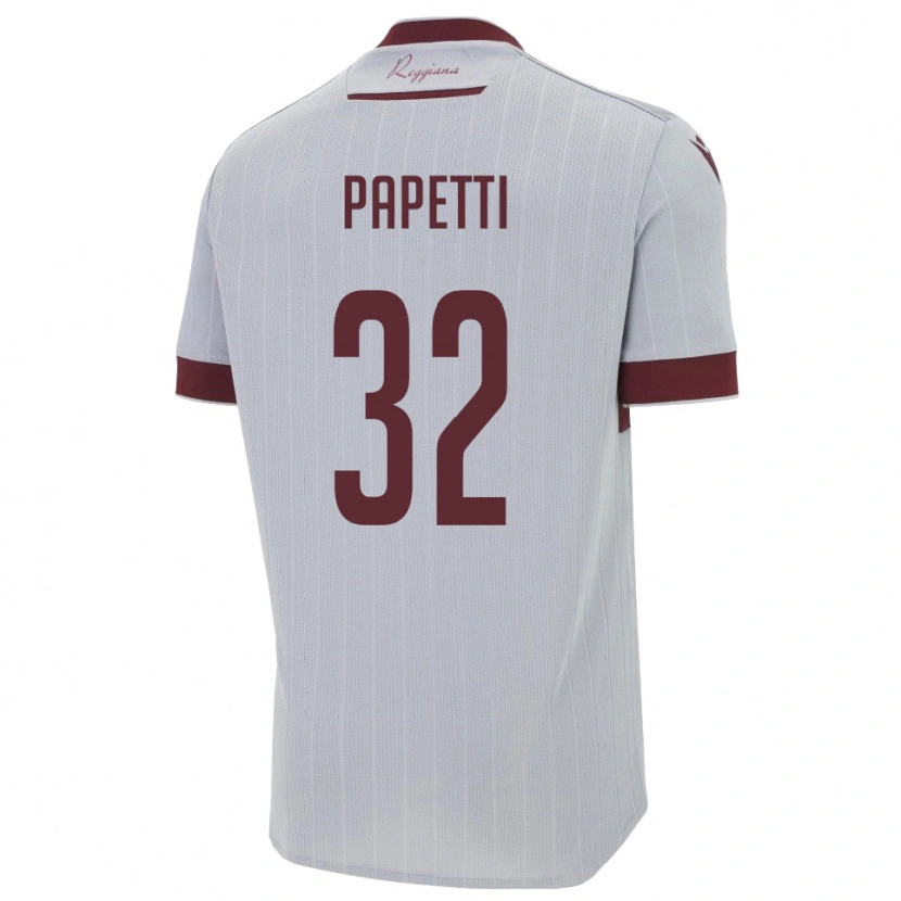 Danxen Uomo Maglia Andrea Papetti #32 Borgogna Bianco Kit Gara Away 2025/26 Maglietta