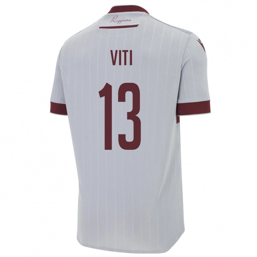 Danxen Uomo Maglia Jacopo Viti #13 Borgogna Bianco Kit Gara Away 2025/26 Maglietta