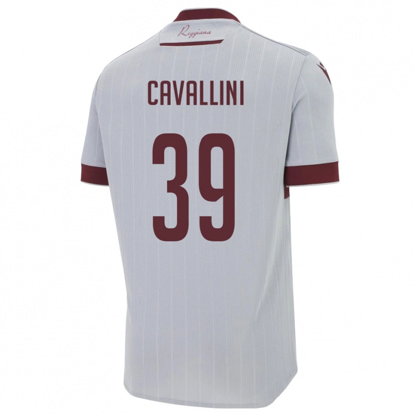 Danxen Uomo Maglia Giacomo Cavallini #39 Borgogna Bianco Kit Gara Away 2025/26 Maglietta