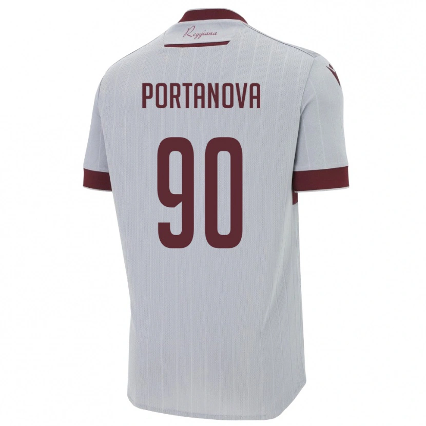 Danxen Uomo Maglia Manolo Portanova #90 Borgogna Bianco Kit Gara Away 2025/26 Maglietta