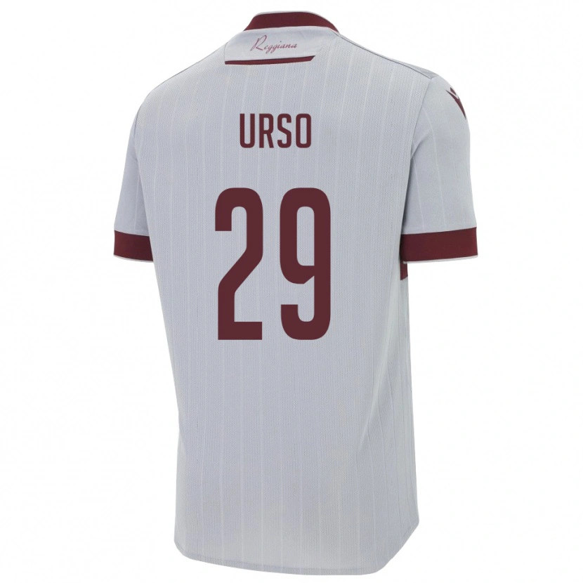 Danxen Uomo Maglia Oliver Urso #29 Borgogna Bianco Kit Gara Away 2025/26 Maglietta