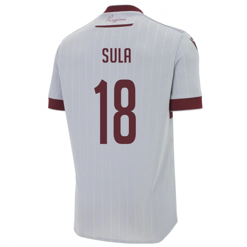Danxen Uomo Maglia Joel Sula #18 Borgogna Bianco Kit Gara Away 2025/26 Maglietta
