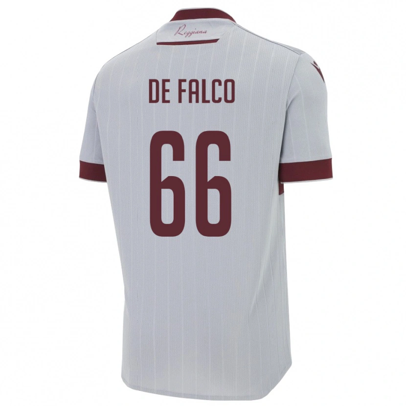 Danxen Uomo Maglia Cristian De Falco #66 Borgogna Bianco Kit Gara Away 2025/26 Maglietta