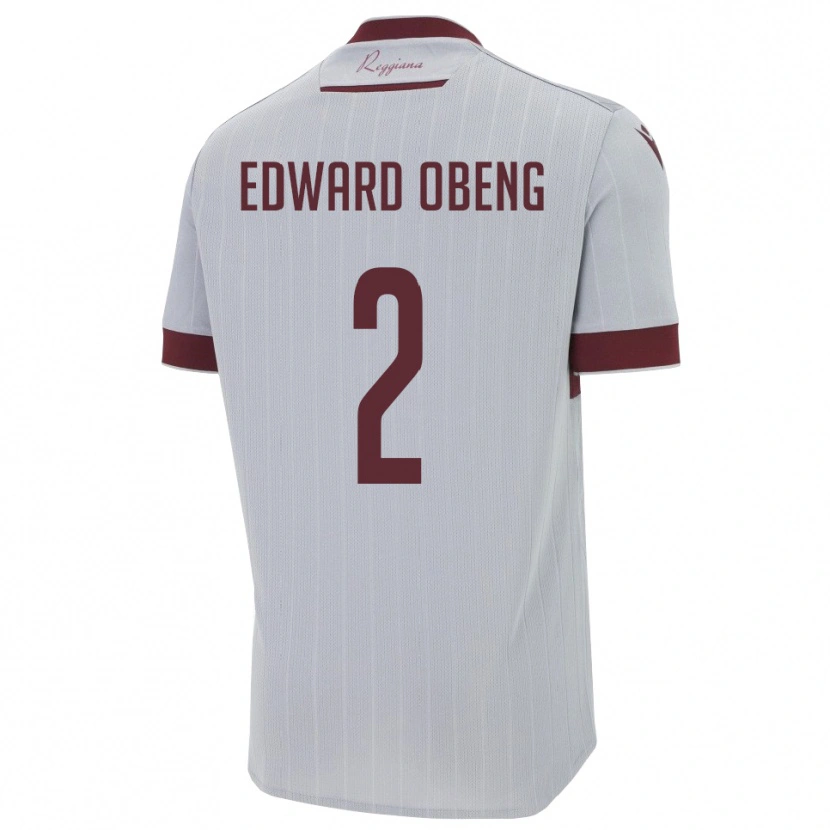 Danxen Uomo Maglia Elijah Edward Obeng #2 Borgogna Bianco Kit Gara Away 2025/26 Maglietta