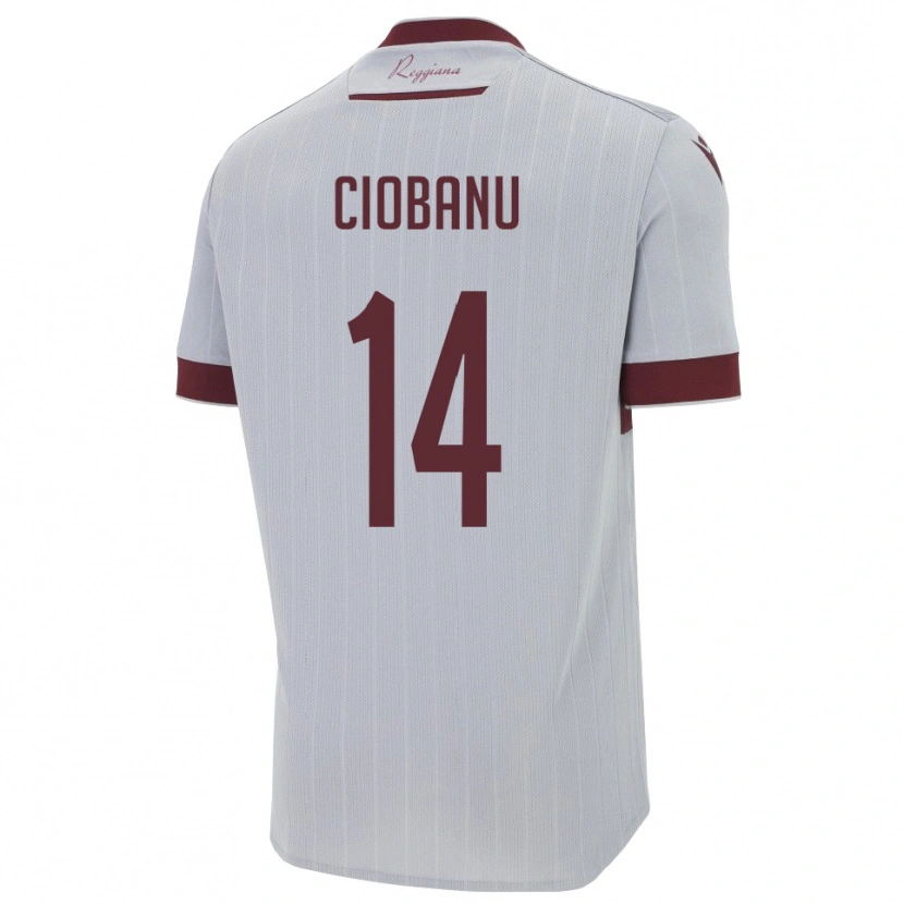 Danxen Uomo Maglia Erick Ciobanu #14 Borgogna Bianco Kit Gara Away 2025/26 Maglietta