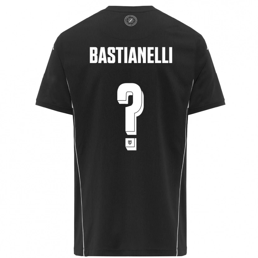 Danxen Uomo Maglia Flavio Bastianelli #0 Nero Bianco Kit Gara Away 2025/26 Maglietta