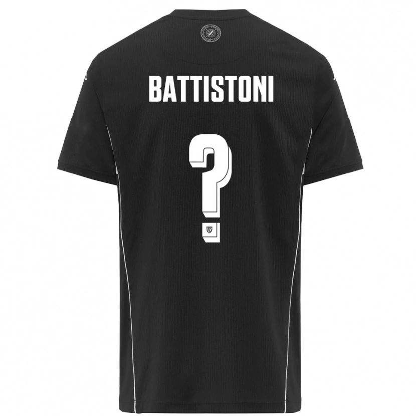 Danxen Uomo Maglia Gabriele Battistoni #0 Nero Bianco Kit Gara Away 2025/26 Maglietta