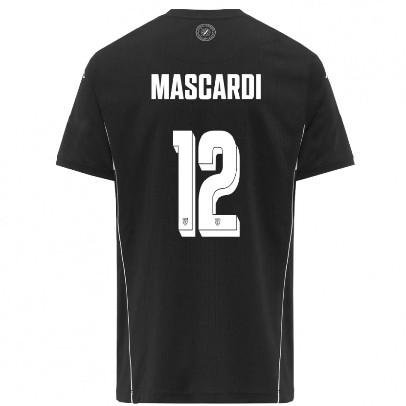 Danxen Uomo Maglia Diego Mascardi #12 Nero Bianco Kit Gara Away 2025/26 Maglietta
