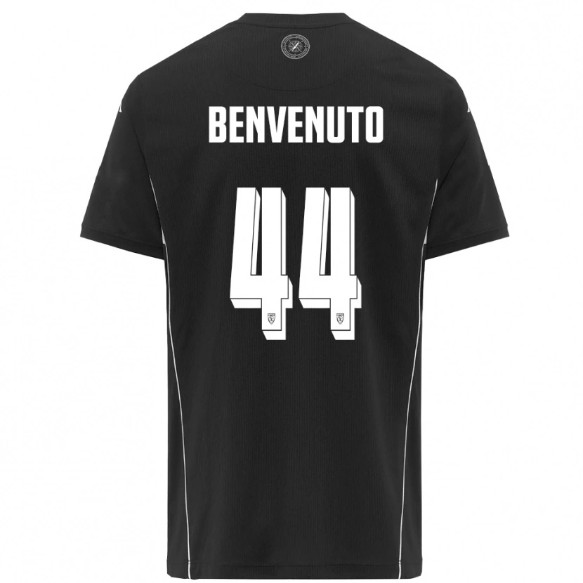 Danxen Uomo Maglia Mattia Benvenuto #44 Nero Bianco Kit Gara Away 2025/26 Maglietta
