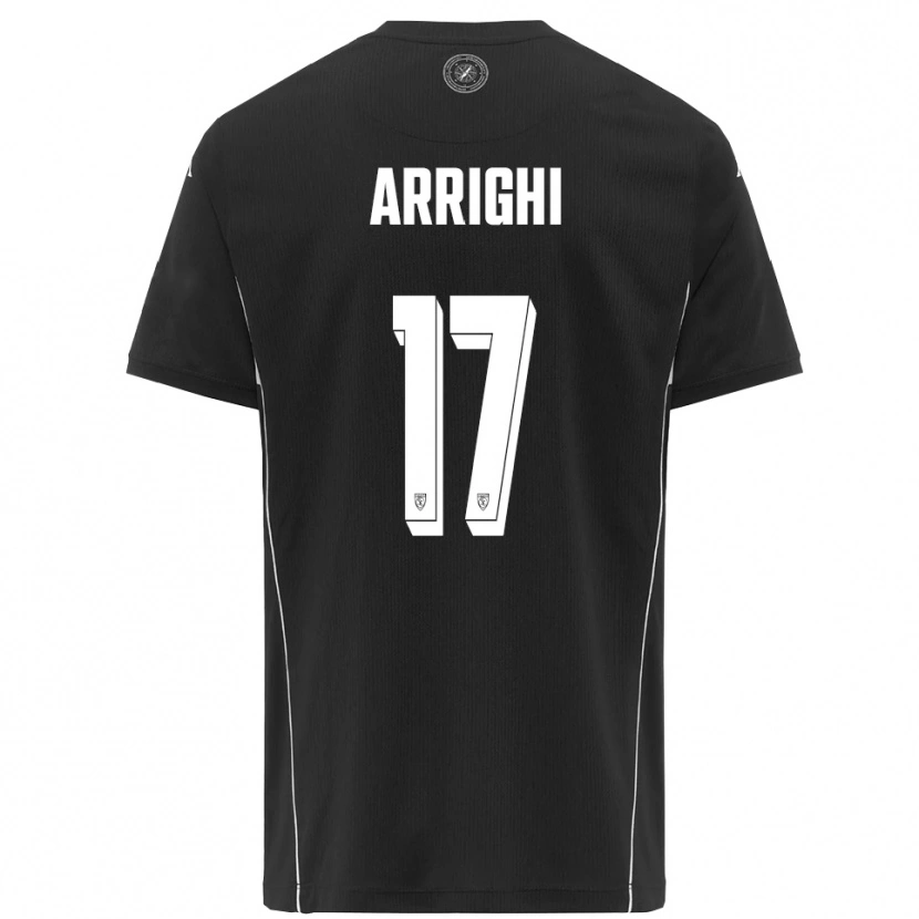 Danxen Uomo Maglia Matteo Arrighi #17 Nero Bianco Kit Gara Away 2025/26 Maglietta