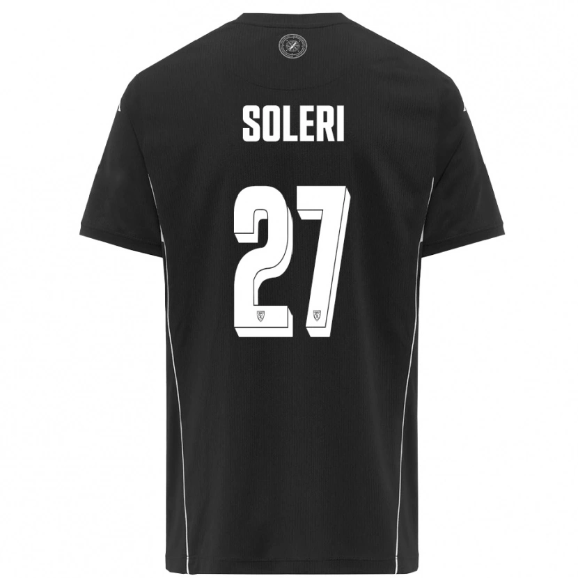 Danxen Uomo Maglia Edoardo Soleri #27 Nero Bianco Kit Gara Away 2025/26 Maglietta