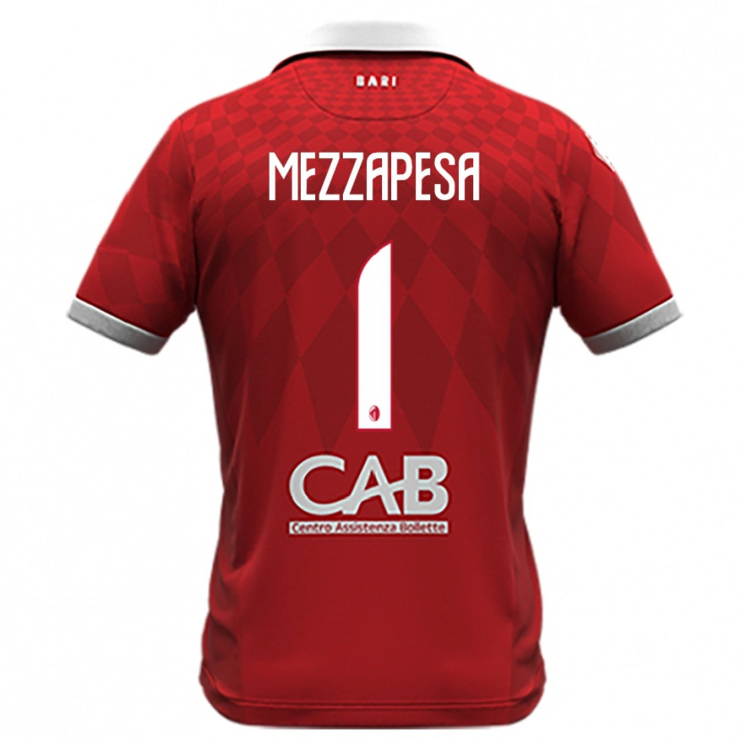 Danxen Uomo Maglia Alessandro Mezzapesa #1 Rosso Bianco Kit Gara Away 2025/26 Maglietta